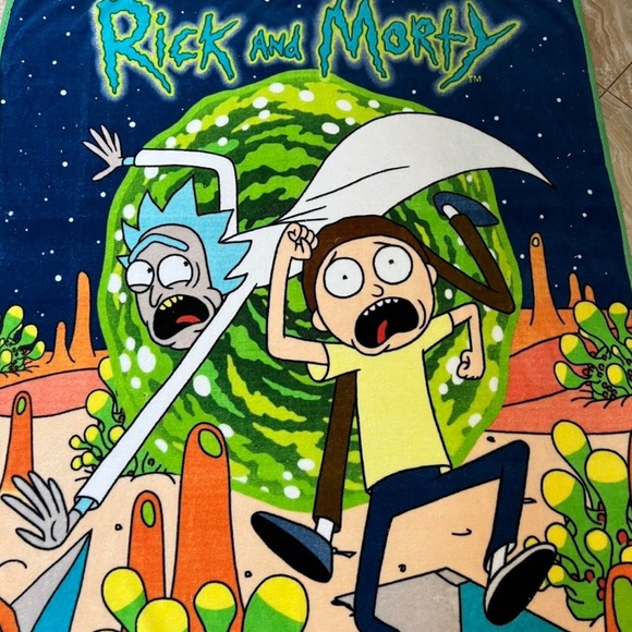 Rick & Morty Cartoon Comfy Throw Blanket W47xL55 - Picture 2 of 10